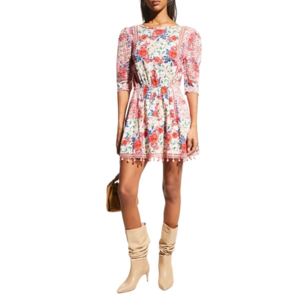 LoveShackFancy Novalie Crochet‎ Embroidered Eyelet Cotton Floral Dress sz… - Picture 7 of 16